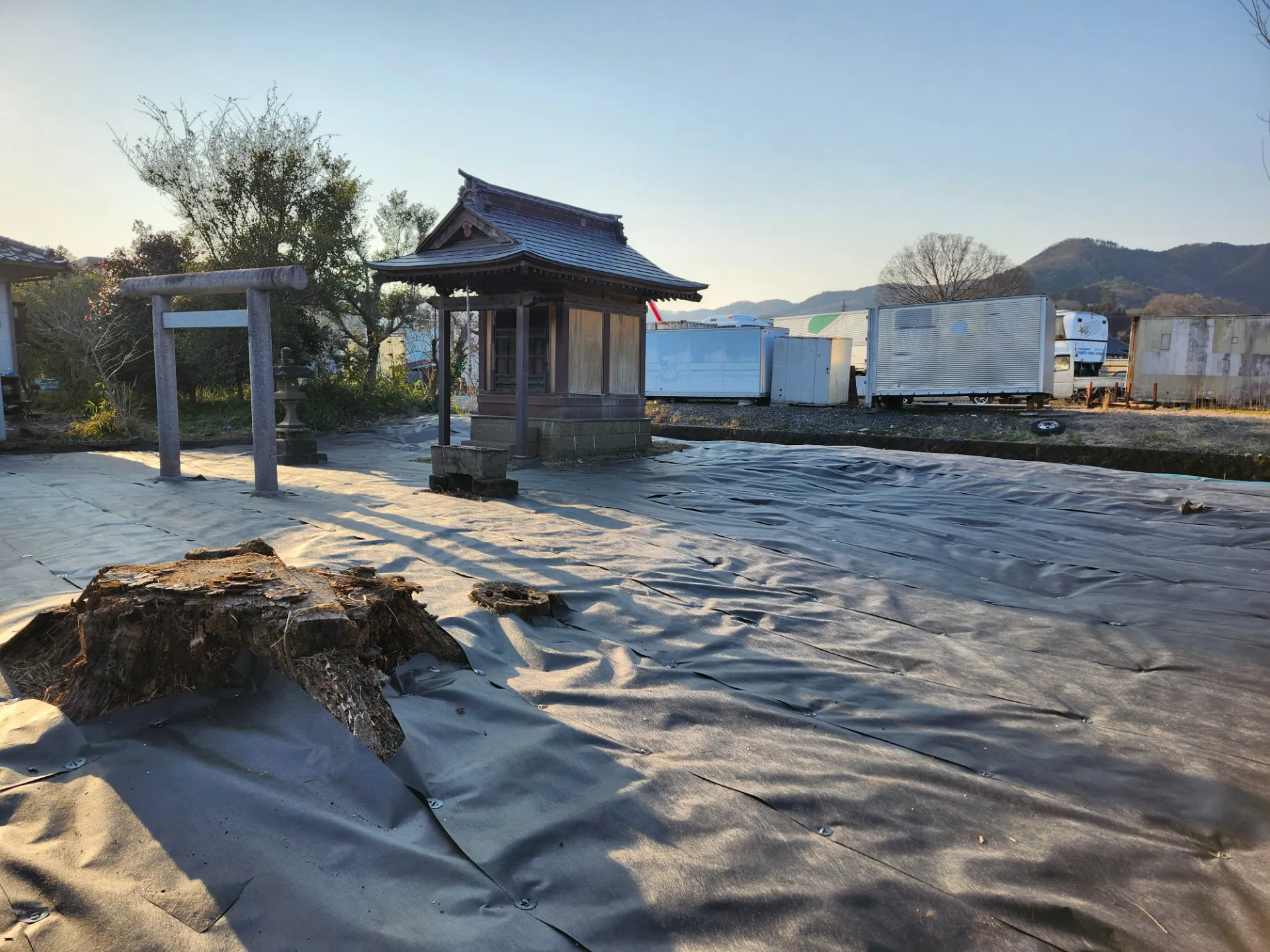 防草シート施工